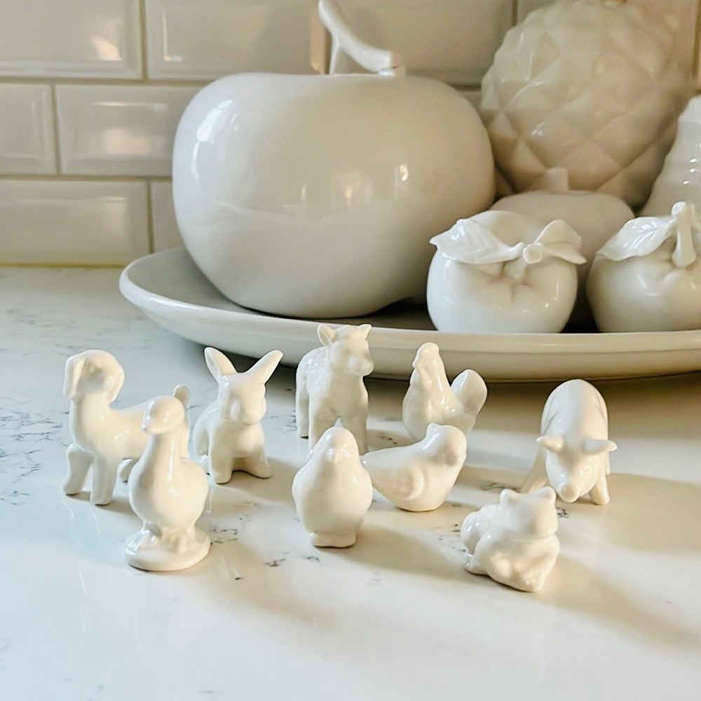 Creative Co-Op Stoneware Barnyard Animals Set of 9 - Picture 2 of 12